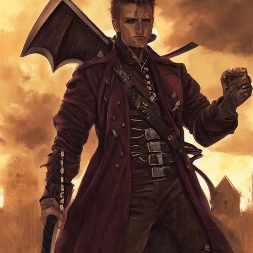 Prompt: digital _ painting _ of _ van helsing the vampire slayer _ by _ filipe _ pagliuso _ and _ justin _ gerard _ symmetric _ fantasy _ highly _ detailed _ realistic _ intricate _ port