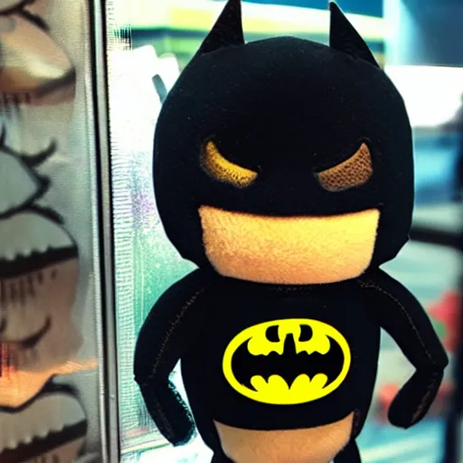 Image similar to Batman Plushies inside a claw machine