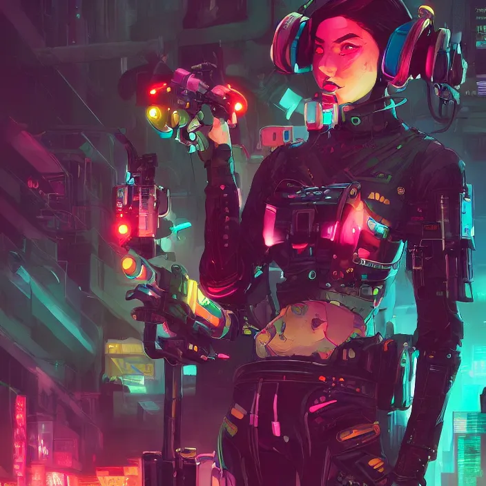 Prompt: a colorful comic noir illustration painting of a cyberpunk girl by sam yang!! and artgerm!! and lois van baarle and ross tran!!. in style of digital art, symmetry, sci fi, hyper detailed. octane render. trending on artstation