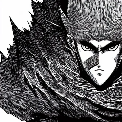Image similar to gigachad reads manga berserk in the style of kentaro miura, 4 k, 8 k, absolute detail of even the smallest details and particles, beautiful shadows, beautiful art, black and white drawing