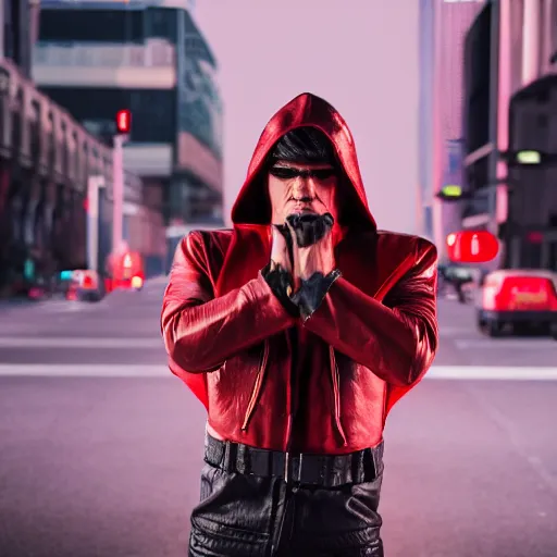 Image similar to Masterhacker from Kung Fury, XF IQ4, 150MP, 50mm, F1.4, ISO 200, 1/160s, natural light