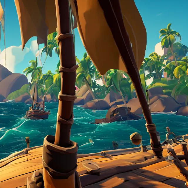 Image similar to sea of thieves, detailed, 4 k