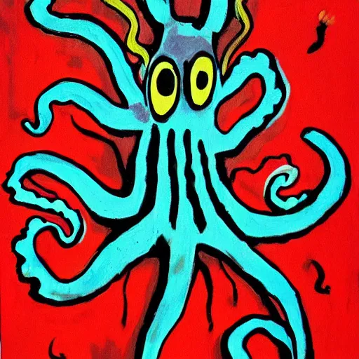 Image similar to octopus basquiat