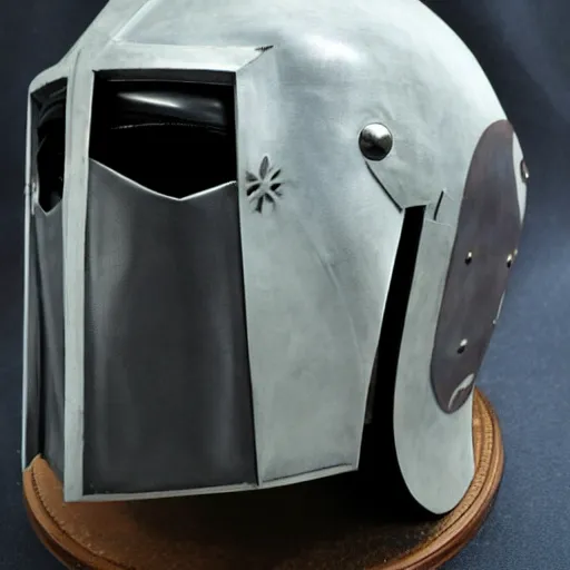 Prompt: a moon knight mandolorian helmet