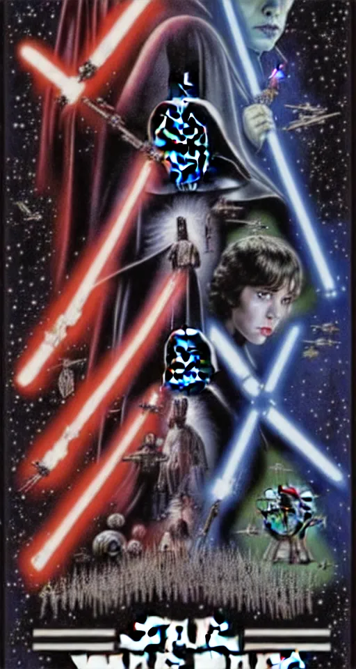 Image similar to a poster for tim burton's star wars