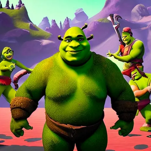 Prompt: “Shrek as a fortnite character”