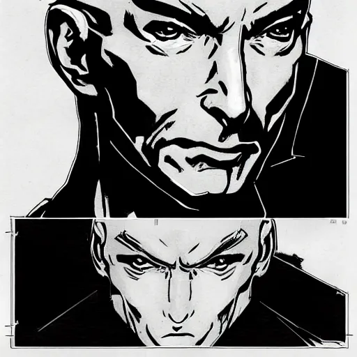 Prompt: Manga styled Jean Luc Picard, Yoji Shinkawa, hard drawing