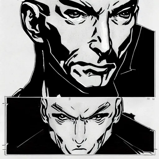 Image similar to Manga styled Jean Luc Picard, Yoji Shinkawa, hard drawing