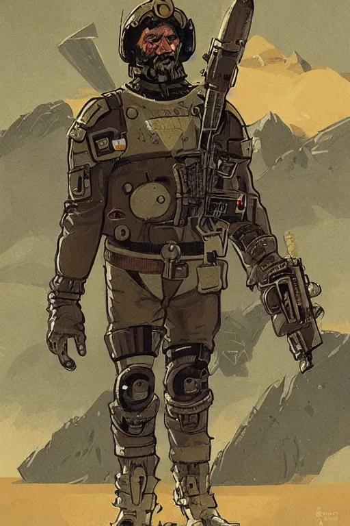 Image similar to a soviet russian nuclear galactic supersoldier by mcbess, greg rutkowski