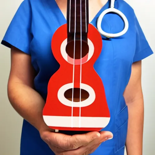 Image similar to a ukulele that is a nurse