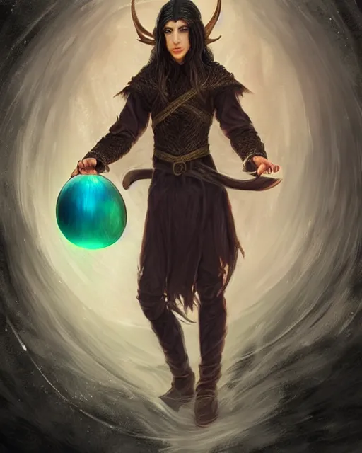 Image similar to portrait of elven teenage boy mage with long black hair holding dragon egg by artgerm modern fantasy 4 k ultra high resolution