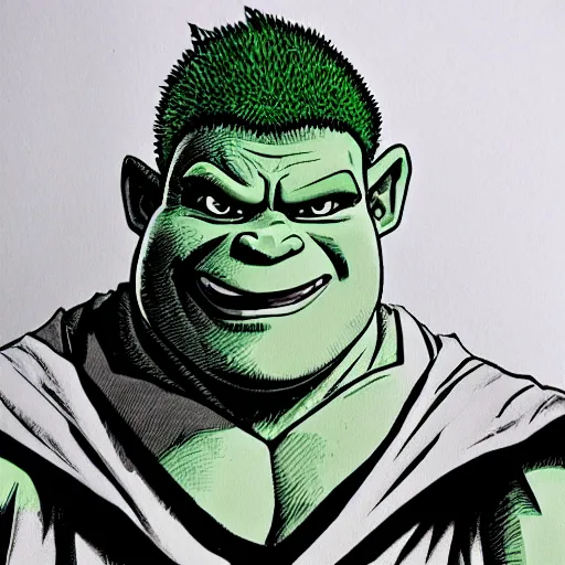 Image similar to Super Saiyan Shrek, hyper-detailed