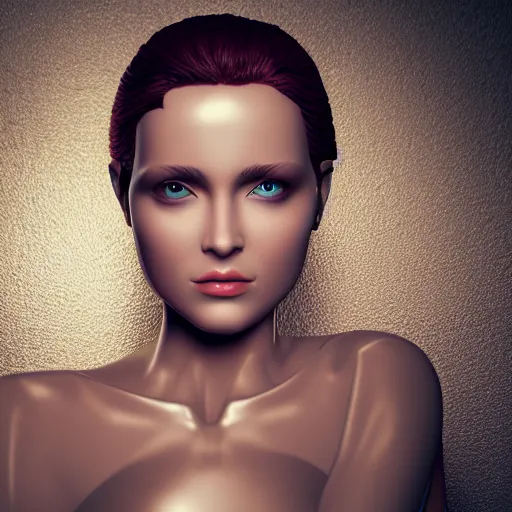 Image similar to portrait of a beautiful woman robot android, futuristic cgi render keyshot octane 8k professional cinematic lighting