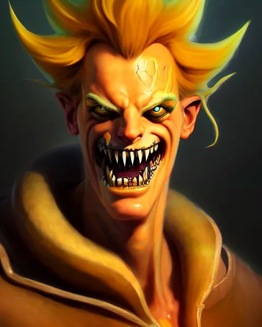 Prompt: junkrat from overwatch, character portrait, portrait, close up, fantasy art, sci - fi art, radiant light, caustics, by boris vallejo