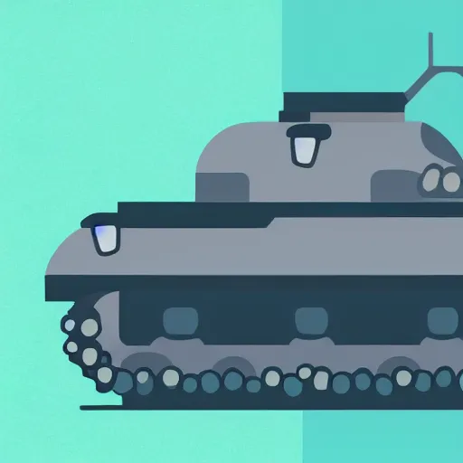 Image similar to a cute chubby tank icon stylized digital illustration minimalistic, blue scheme, fanart arstation