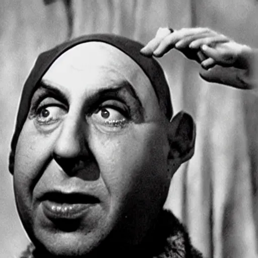 Image similar to schlitzie from the 1 9 3 2 black and white movie