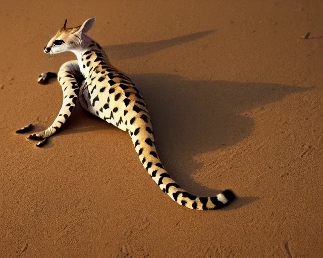 Image similar to an award winning photo of a serval - headed ball python, environmental portrait photography, national geographic, 4 k, sharp focus