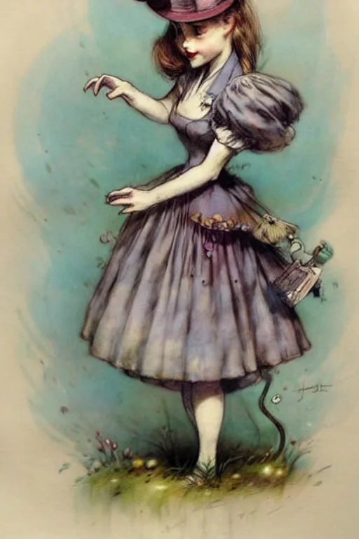 Image similar to (((((1950s alice in wonderland. muted colors.))))) by Jean-Baptiste Monge !!!!!!!!!!!!!!!!!!!!!!!!!!!