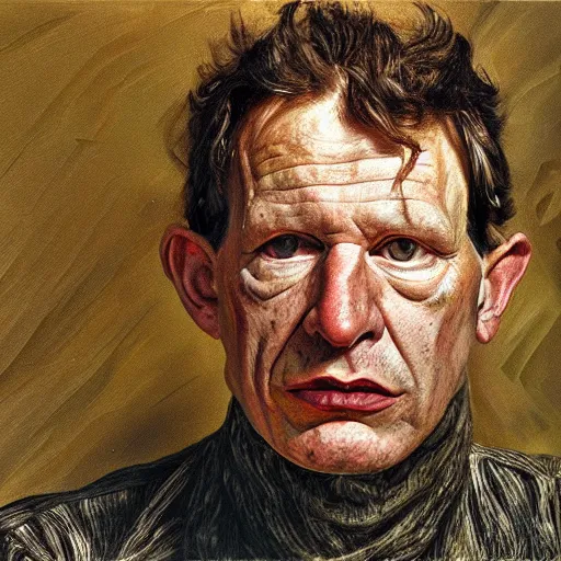 Image similar to high quality high detail painting by lucian freud, hd, satan, photorealistic lighting