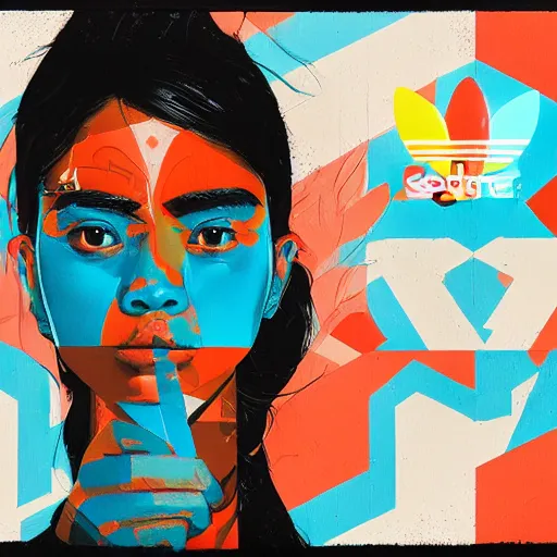 Image similar to Supreme x Adidas Profile Picture by Sachin Teng, asymmetrical, Organic Painting , Matte Painting, geometric shapes, hard edges, graffiti, street art,:2 by Sachin Teng:4