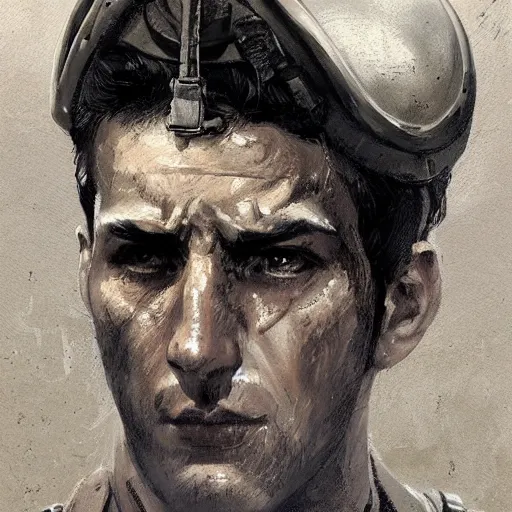 Image similar to portrait of a spanish civil war hero juan modesto, colourised, face portrait, epic, tragic, military art, fantasy, dieselpunk, hd shot, digital portrait, beautiful, artstation, comic style, by artgerm, guy denning, jakub rozalski, magali villeneuve and charlie bowater