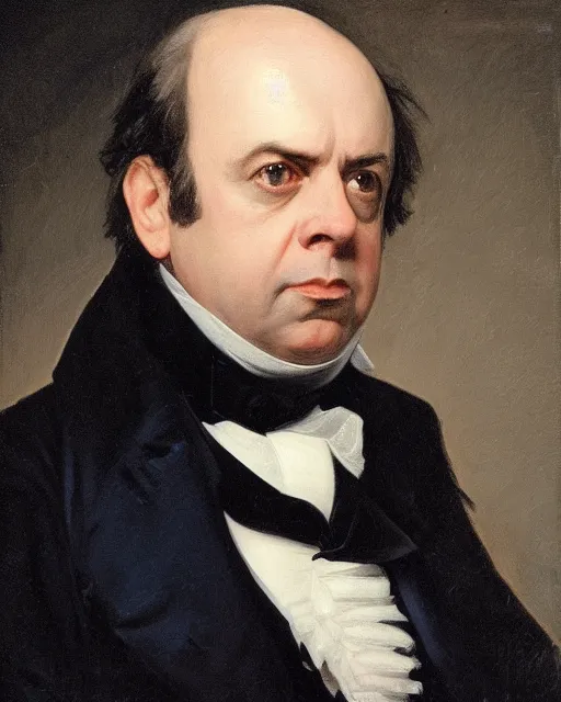 Image similar to upper body portrait of paul giamatti! as united states president john quincy adams, 1 8 2 7, official portrait, oil on canvas by anton otto fischer, trending on artstation