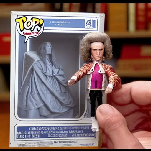 Image similar to 1 7 th century gottfried leibnitz wearing a wig stop motion vinyl action figure, plastic, toy, butcher billy style