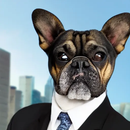 Prompt: Corporate memphis of a businessman dog