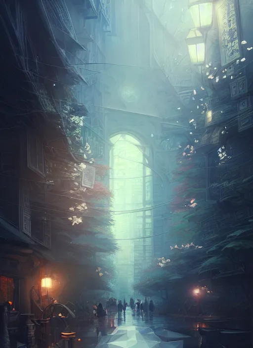 Prompt: spring mornings in the low - poly tokyo, diffuse lighting, fantasy, intricate, surrealism!!!!, highly detailed, lifelike, photorealistic, digital painting, artstation, illustration, concept art, smooth, sharp focus, by greg rutkowski, chris tulloch mccabe, valentina remenar and asher duran,