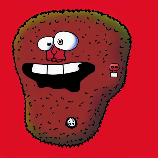 Prompt: a hd surrealism painting of meatwad from aqua teen hunger force.