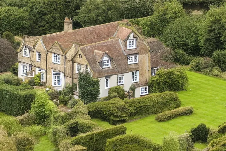 Image similar to Giger, an estate agent listing photo, external view of a 5 bedroom detached countryside house in the UK, by Giger