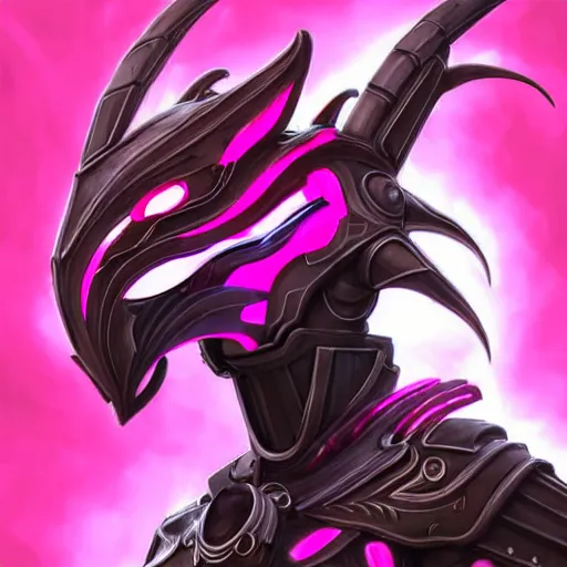 Image similar to highly detailed exquisite fanart, of a beautiful female warframe, but as a stunning anthropomorphic robot female dragon, robot dragon head, off-white plated armor, bright Fuchsia skin, elegant pose, full body shot, epic cinematic shot, realistic, professional digital art, high end digital art, DeviantArt, artstation, Furaffinity, 8k HD render, epic lighting, depth of field