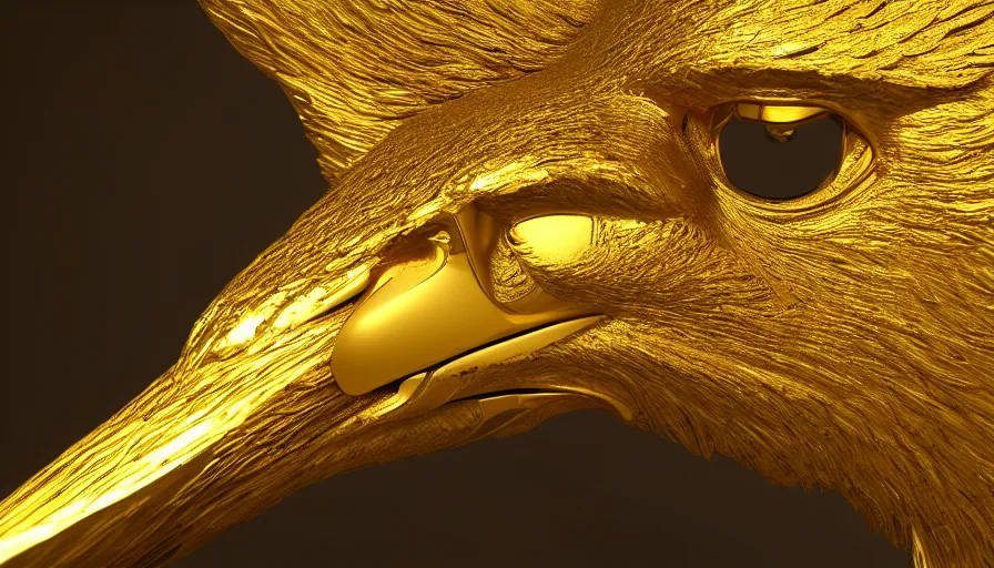 Image similar to Gold eagle, volumetric light, hyperdetailed, artstation, cgsociety, 8k