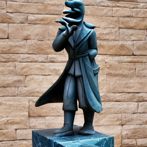 Image similar to A marble statue of Darkwing Duck