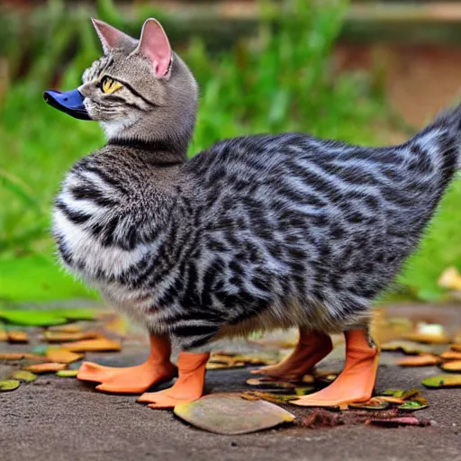 Prompt: a hybrid duck and cat