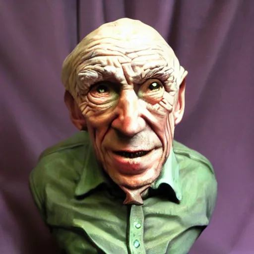 Prompt: portrait of the last living gamer by sculpture