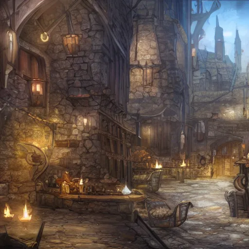 Image similar to a medieval fantasy city run by anthropomorphic dogs, concept art, beautiful sketch, 4 k, highly detailed, unreal engine