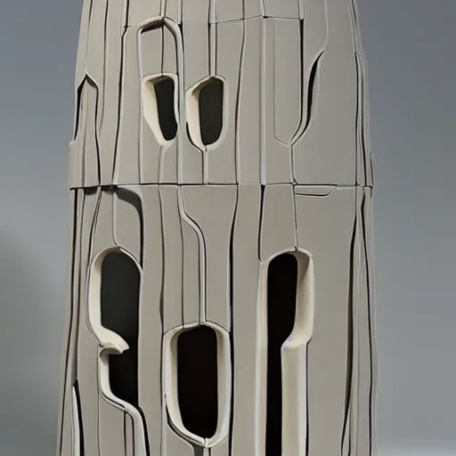 Prompt: architecture by eva hild ceramicist