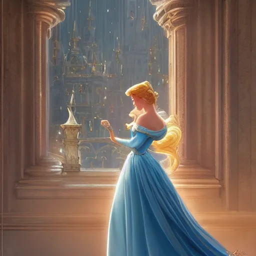 beautiful young princess cinderella, closeup, palace | Stable Diffusion ...