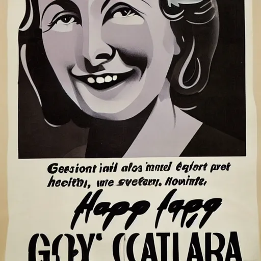 Image similar to a 1 9 2 8 poster. happy, healthy, smiling, sporty, glowing greta garbo in athletic wear.