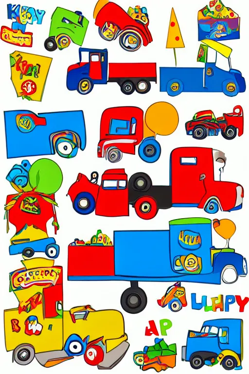 Image similar to kids birthday truck graphic clip art