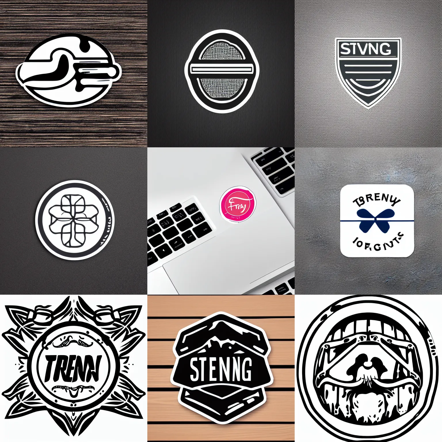 Prompt: trendy svg sticker, logo, object