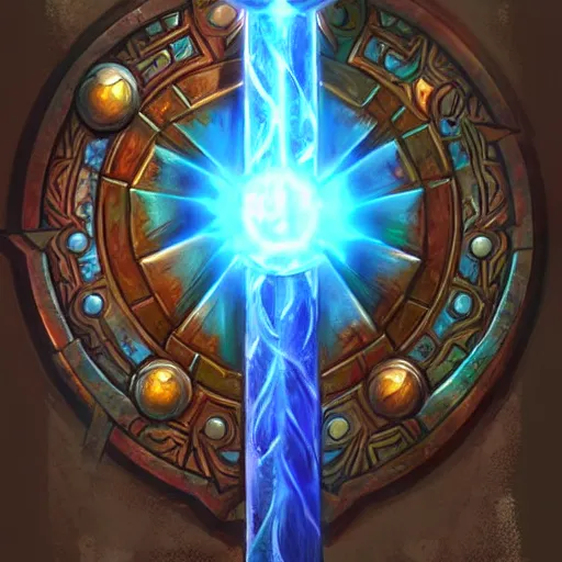 Image similar to bright weapon of warcraft blizzard wizard staff art, a spiral magical wizard staff. bright art masterpiece artstation. 8k, sharp high quality illustration in style of Jose Daniel Cabrera Pena and Leonid Kozienko, blue colored theme, concept art by Tooth Wu,