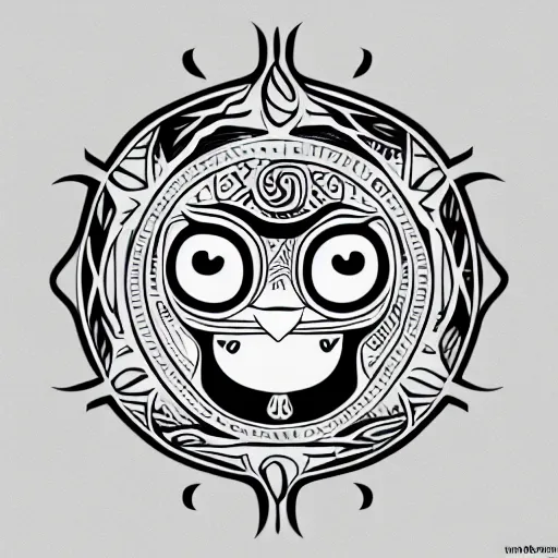 Image similar to tattoo sketch of a single eye cat, hugging the sun, a draft, maori ornament, polinesian style, minimalism, line art, vector