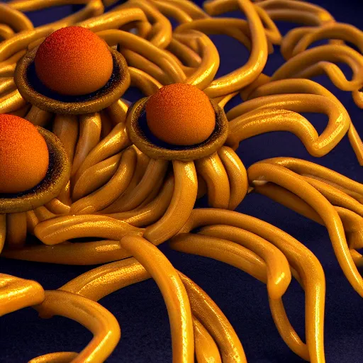 Image similar to nuclear pasta hd, 8k, octane render