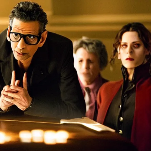 Image similar to Jeff Goldblum is a member of The Volturi in a scene from the Twilight Saga