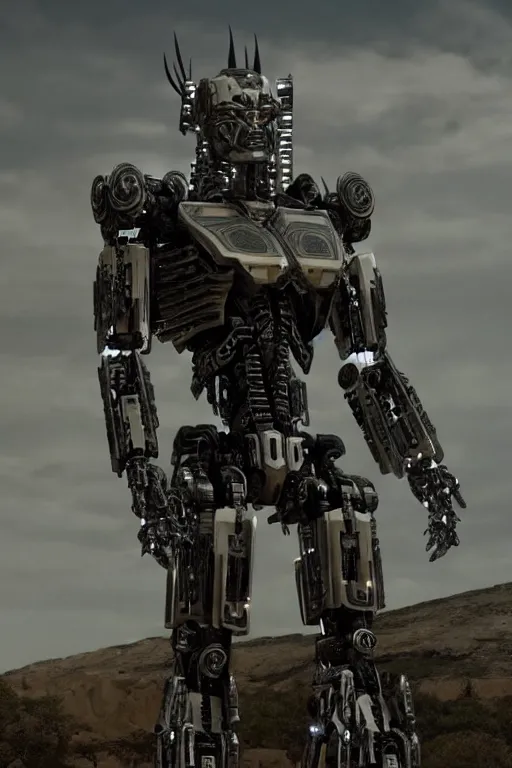 Image similar to cinematic still in westworld and machine - warrior - 5, intricate ornate humanoid mecha warrior,