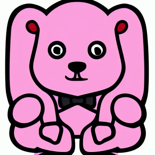 Image similar to a cute pink cuddly bear wearing headphones vector logo