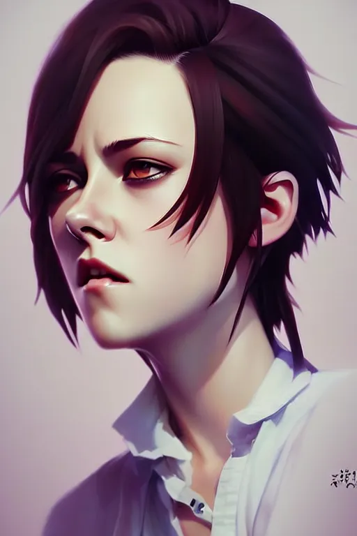 Image similar to kristen stewart, portrait shinkai makoto studio ghibli studio key hideaki anno sakimichan stanley artgerm lau rossdraws james jean marc simonetti elegant highly detailed digital painting artstation pixiv