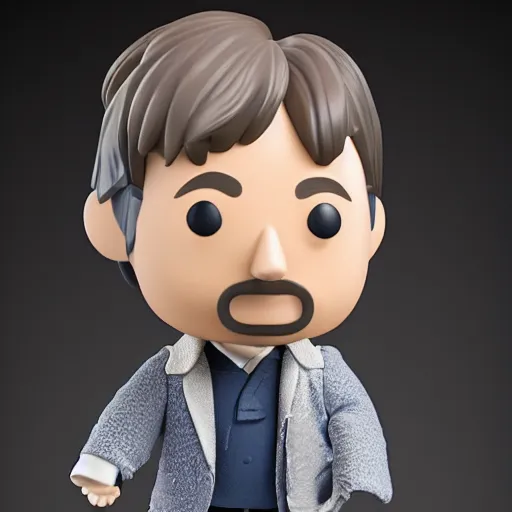 Image similar to studio photograph of a Stephen Fry funko pop, 8k, detailed, product photography, studio lighting